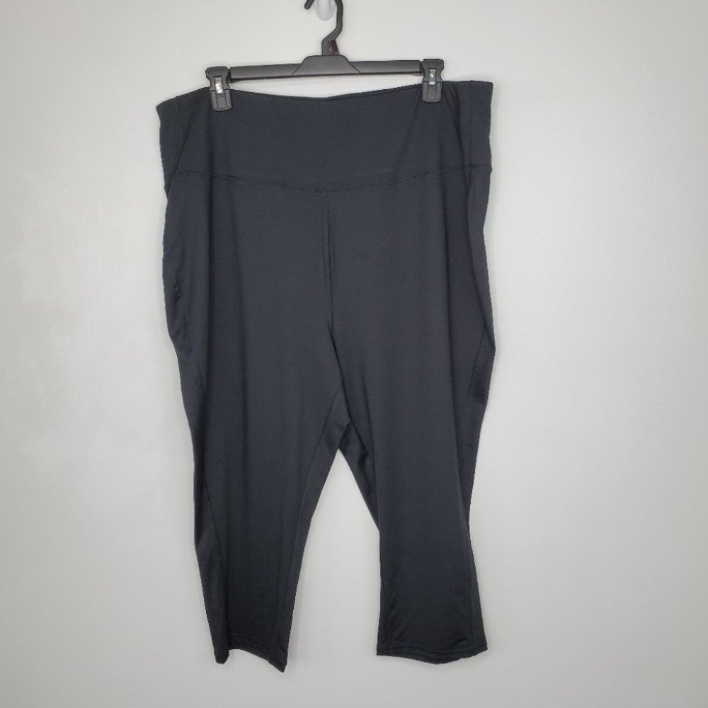 Tracy Anderson for G.I.L.I. Black Regular Knit Hight Waisted Ankle Leggings 3X